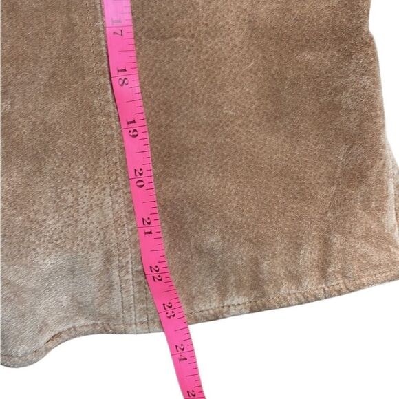 Y2K Vintage Tan Suede Jacket Button Front Large Live a Little - Picture 8 of 8